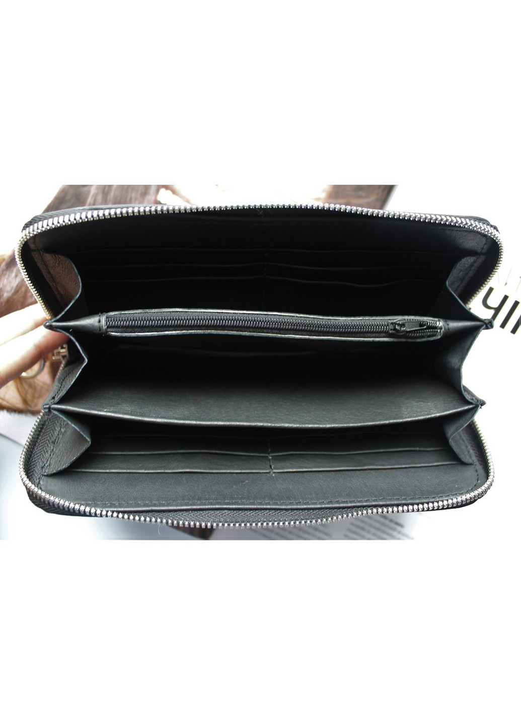 Женский кожаный кошелек с тиснением под крокодила 20х10х2 см LeathART (259092985)