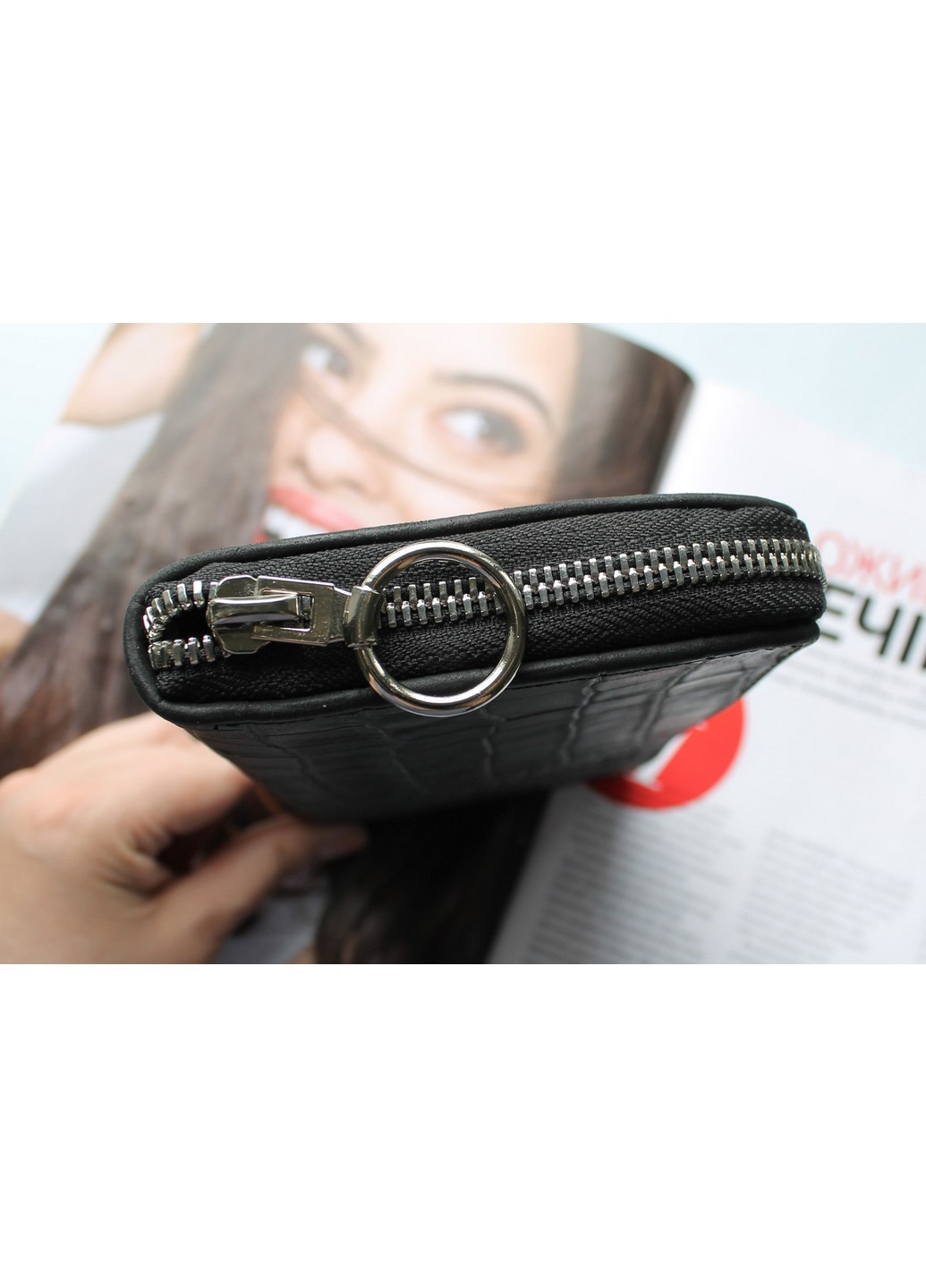 Женский кожаный кошелек с тиснением под крокодила 20х10х2 см LeathART (259092985)