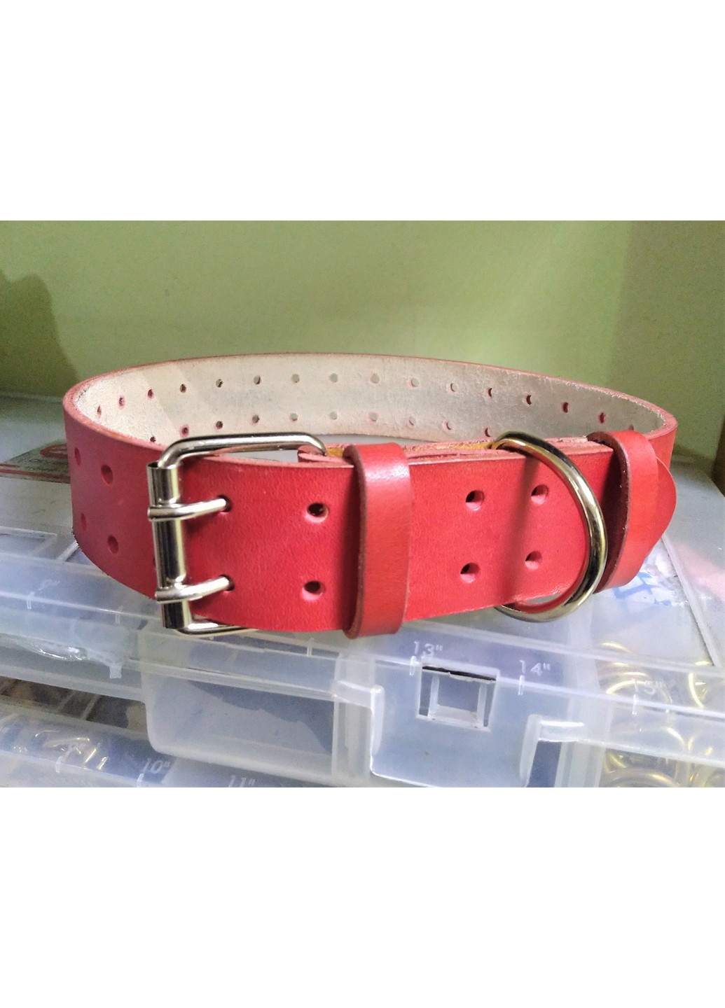 Крепкий надежный ошейник из натуральной кожи XL(56-70 см) Lockdog (259092045)