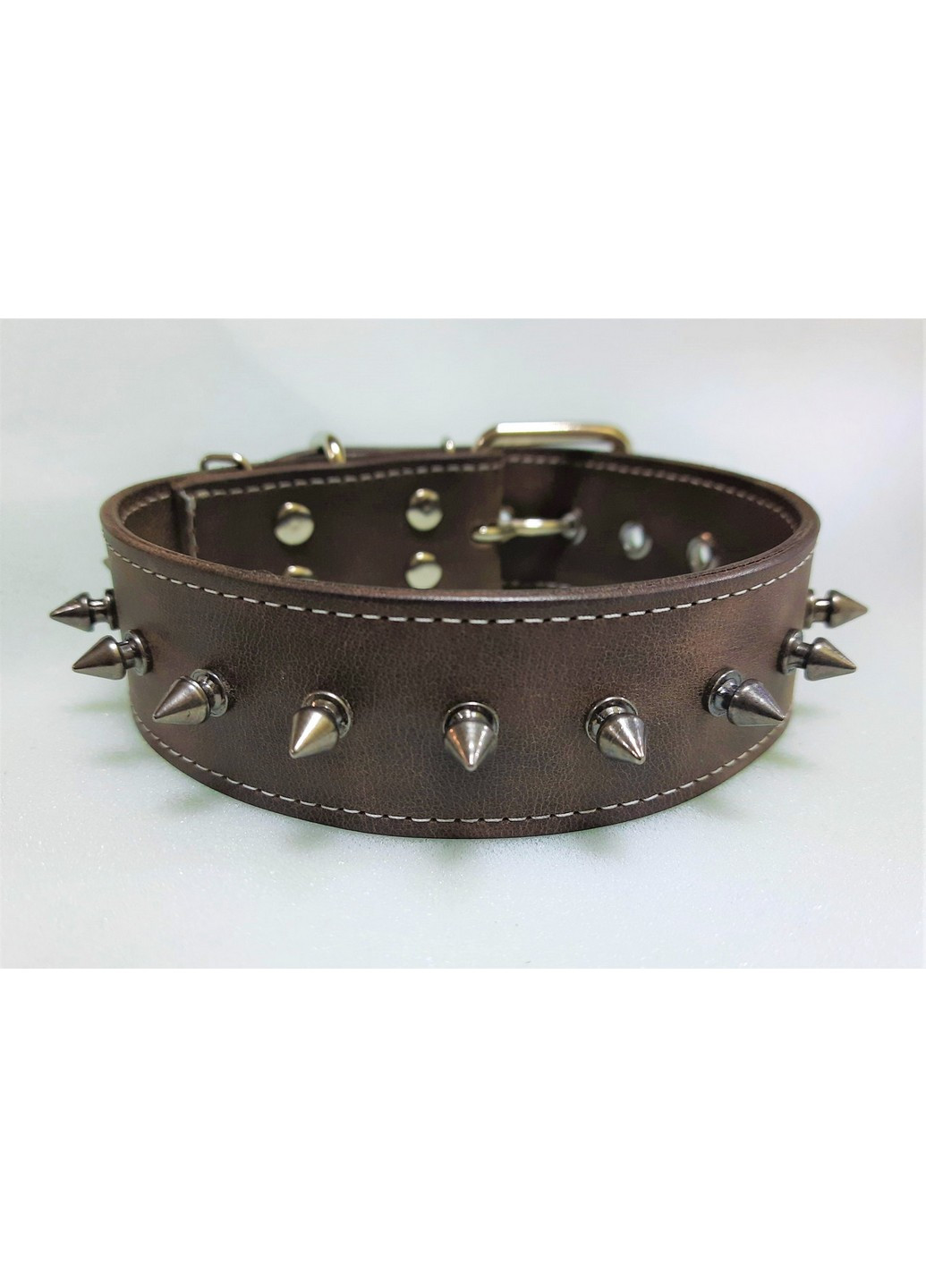 Кожаный ошейник с небольшими шипами M(30-44 см) Lockdog (259092046)