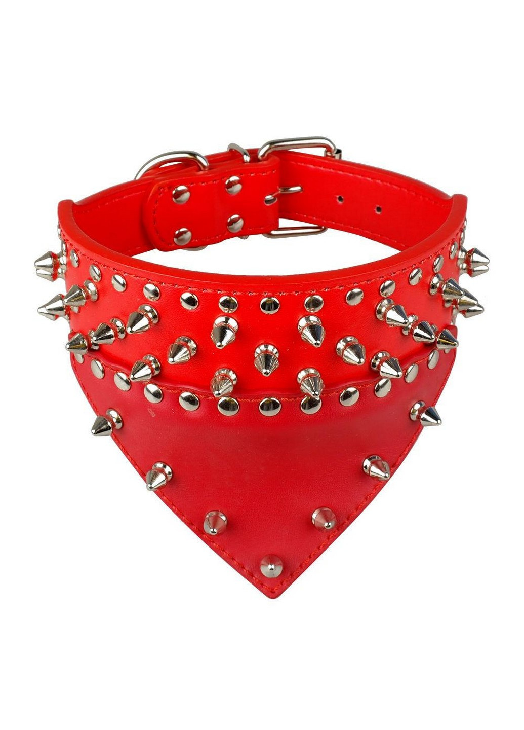 Кожаный ошейник-бандана с шипами XL(56-70 см) Lockdog (259093777)