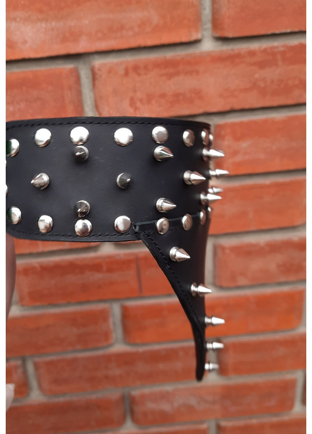 Кожаный ошейник-бандана с шипами L(45-55 см) Lockdog (259093063)