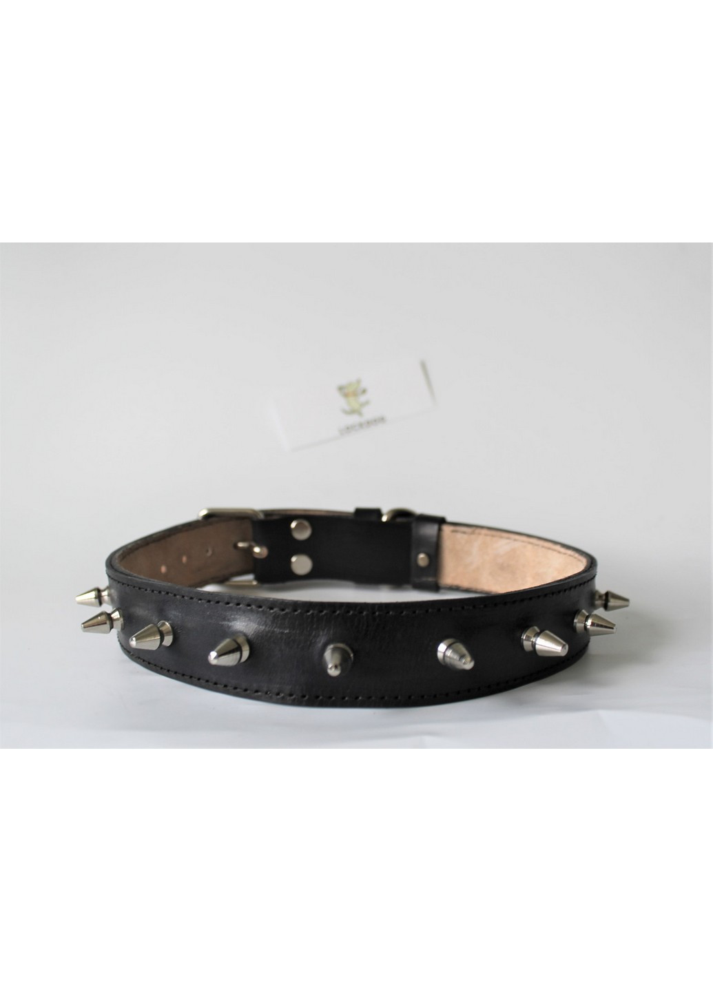 Шкіряний брутальний нашийник ручної роботи XL(56-70 см) Lockdog (259093044)