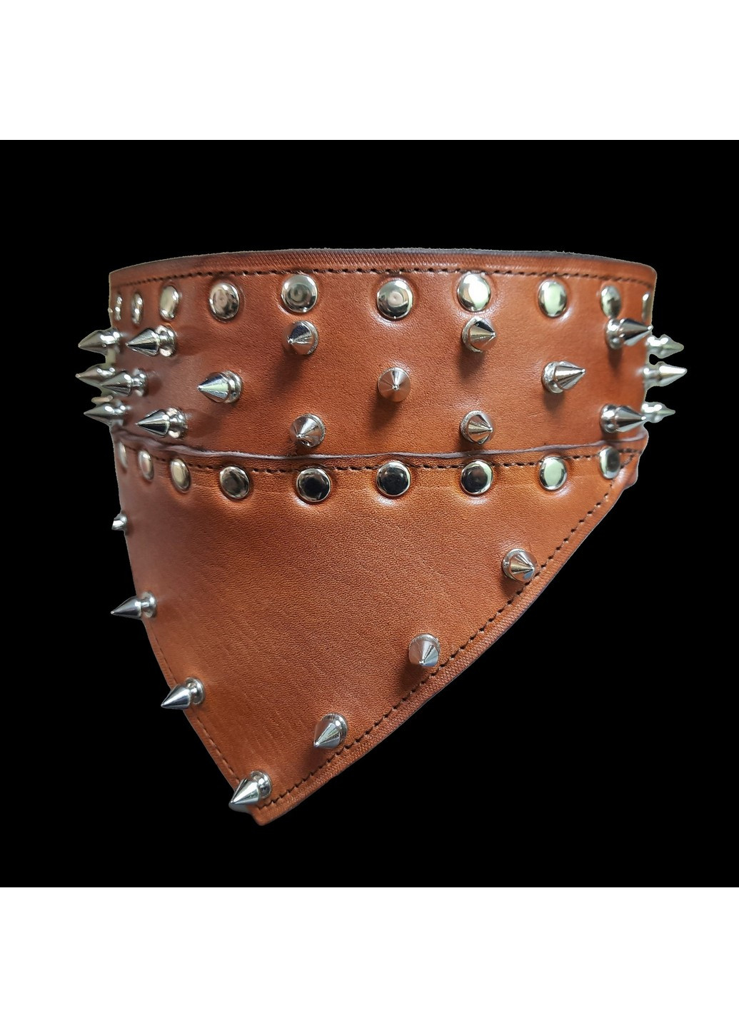 Шкіряний нашийник-бандану з шипами XL(56-70 см) Lockdog (259093780)