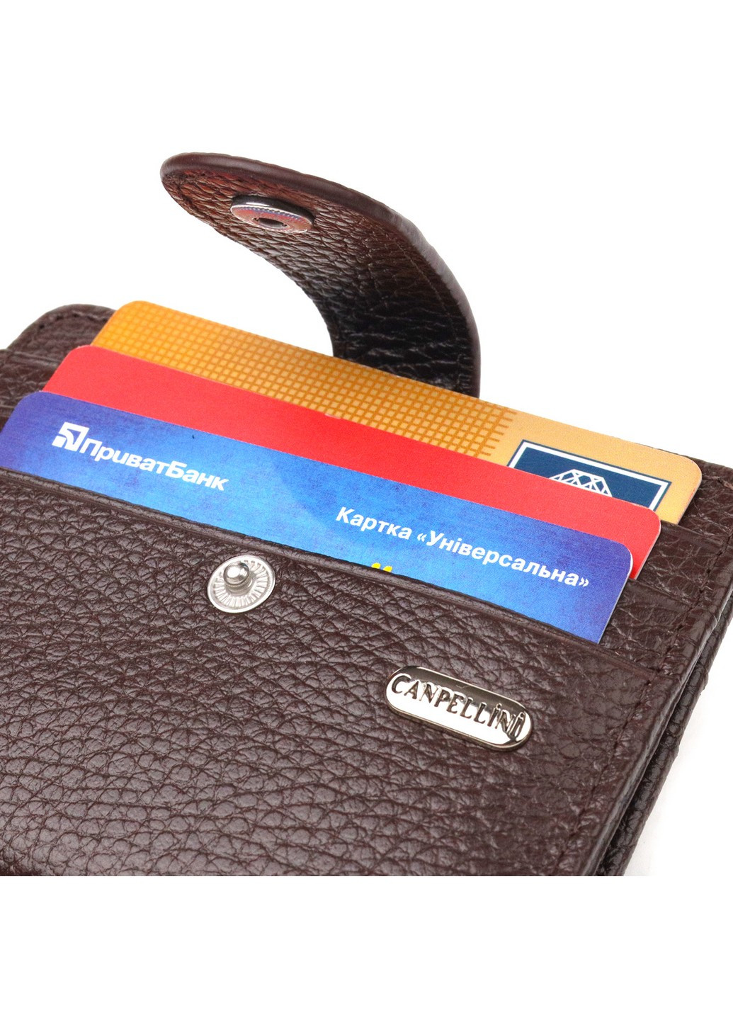 Кошелек кожаный мужской 10,6х9х1 см Canpellini (259092605)