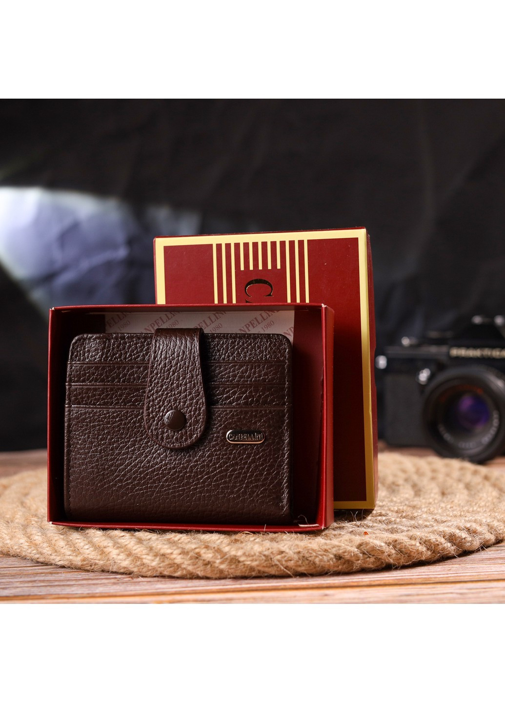 Кошелек кожаный мужской 10,6х9х1 см Canpellini (259092605)