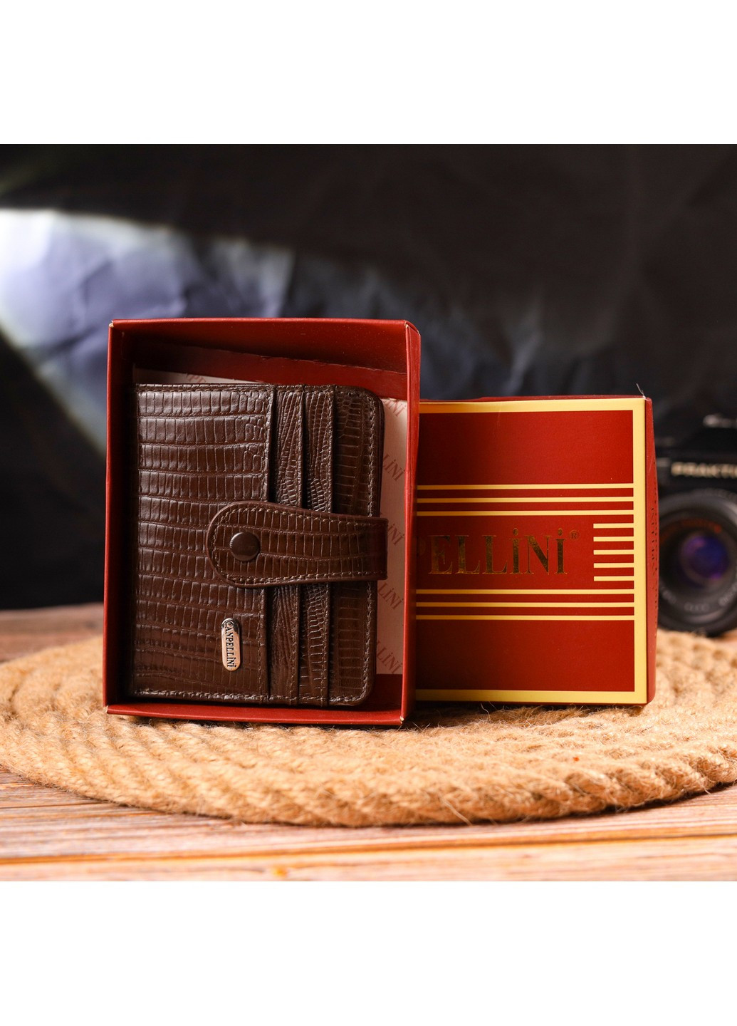 Кошелек кожаный мужской 10,6х9х1 см Canpellini (259092551)