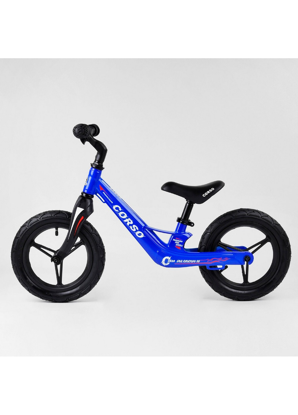 Велобіг дитячий 12'', з надувними колесами, магнієвою рамою та магнієвим кермом 72х14х30 см Corso (259093821)
