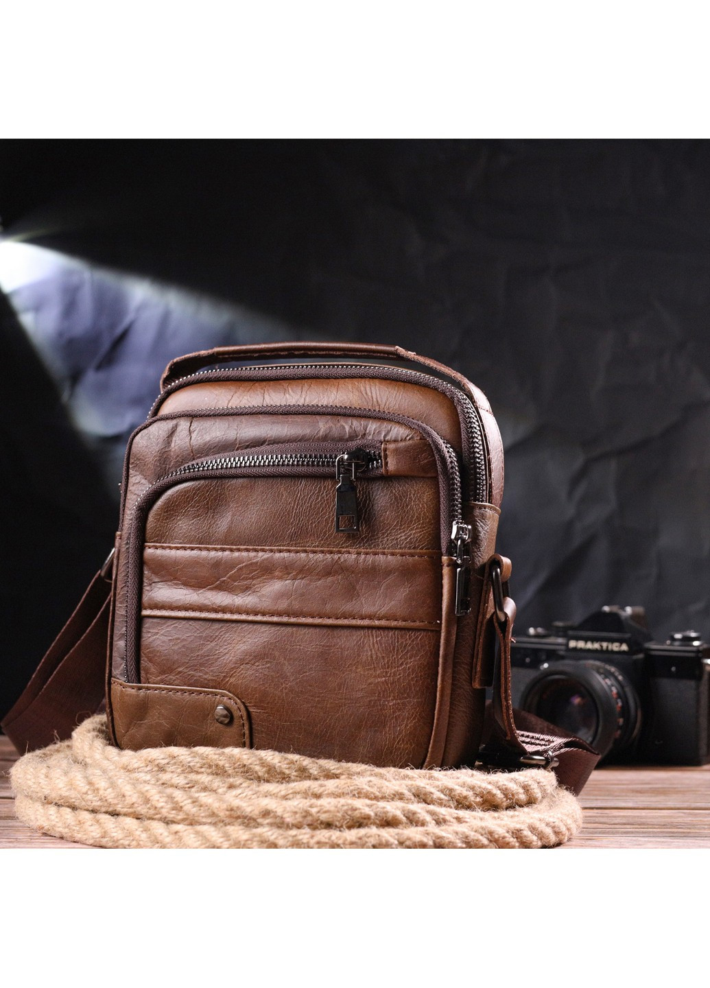 Сумка кожаная мужская 18х22х6 см Vintage (259093507)