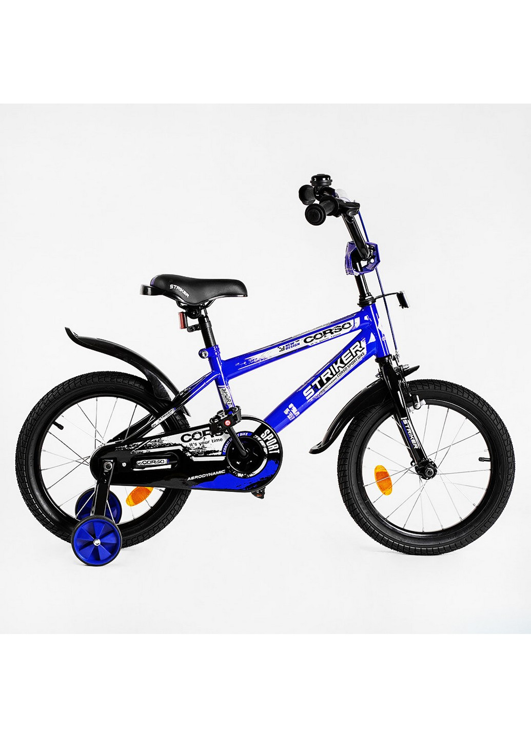 Детский велосипед 16", "Striker" с багажником и доп колесами 16 дюймов Corso (259092214)