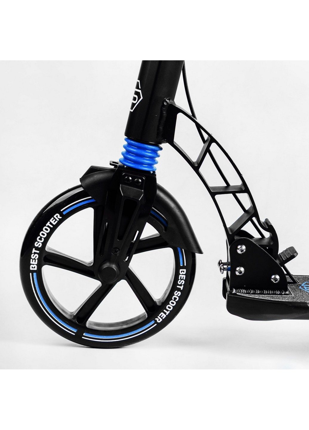 Двухколесный складной самокат, фонарик, 2 амортизатора, дисковый тормоз 49х14х93-103 см Best Scooter (259092872)