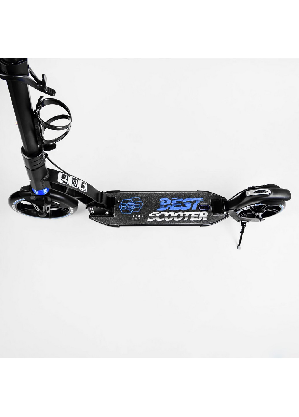 Двухколесный складной самокат, фонарик, 2 амортизатора, дисковый тормоз 49х14х93-103 см Best Scooter (259092872)