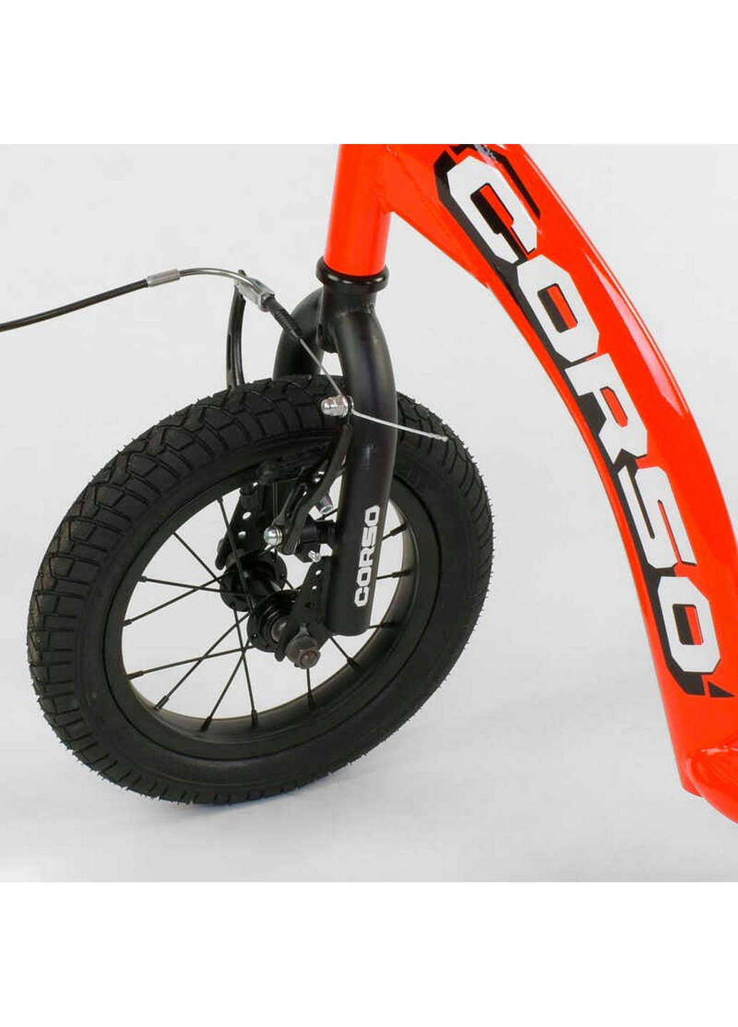 Самокат дитячий надувні колеса 12", ручне переднє гальмо 103х15,5х49 см Corso (259092220)