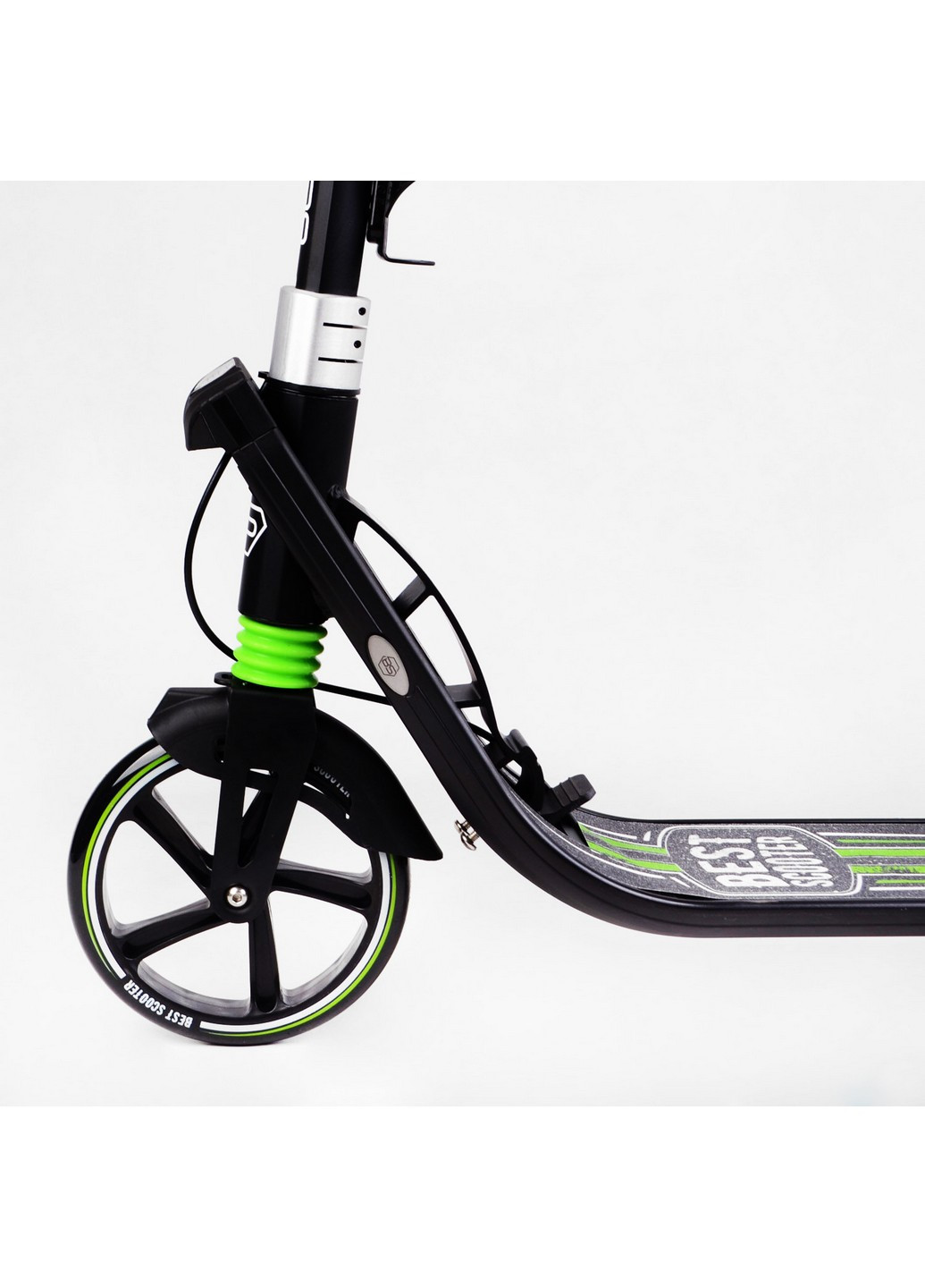 Двухколесный складной самокат, фонарик, 2 амортизатора 64х16х93-103 см Best Scooter (259091310)