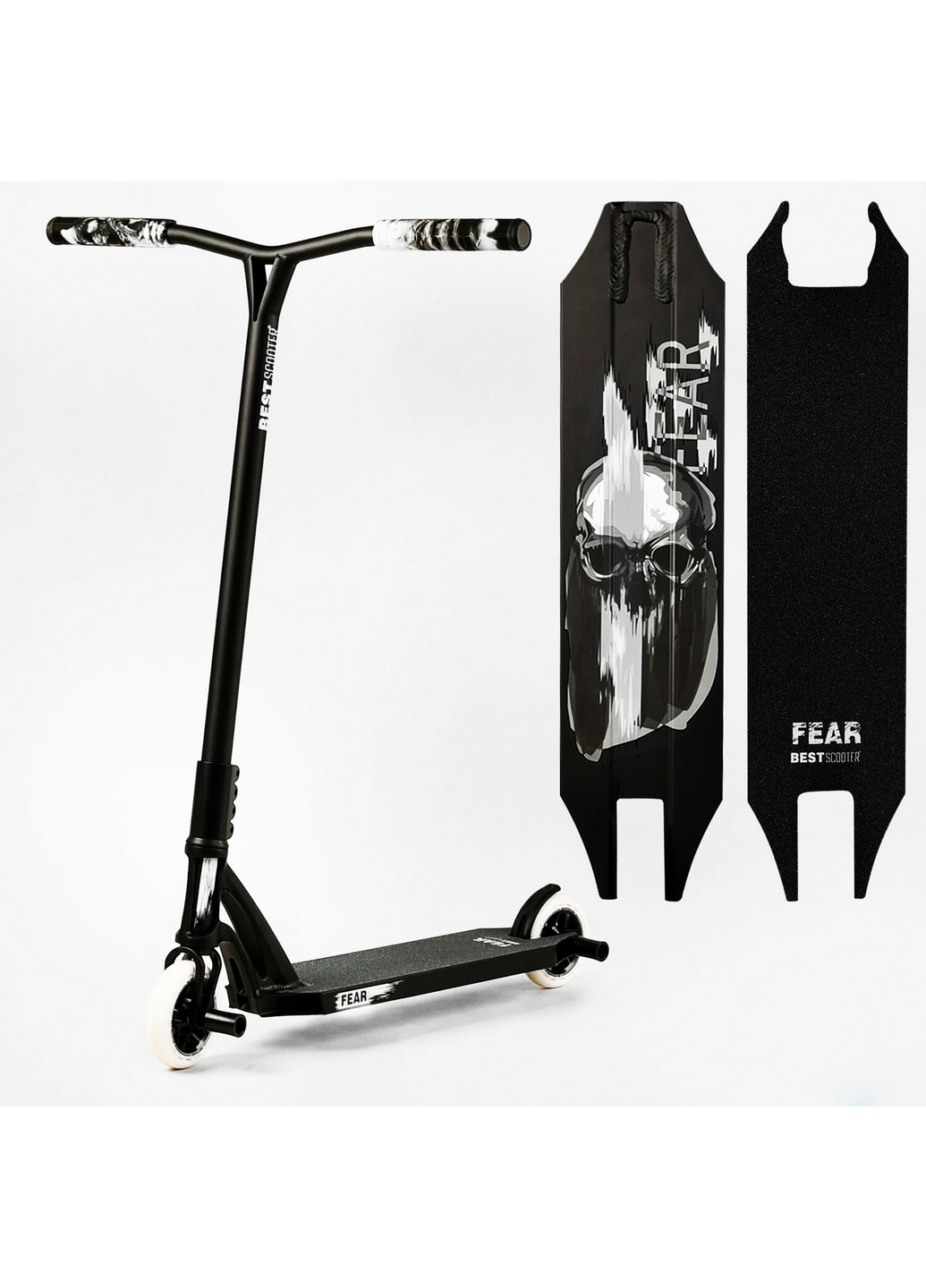 Самокат трюковый "FEAR" SCS система, пеги, алюминиевый диск и дека, колёса PU 53х12х85 см Best Scooter (259092897)
