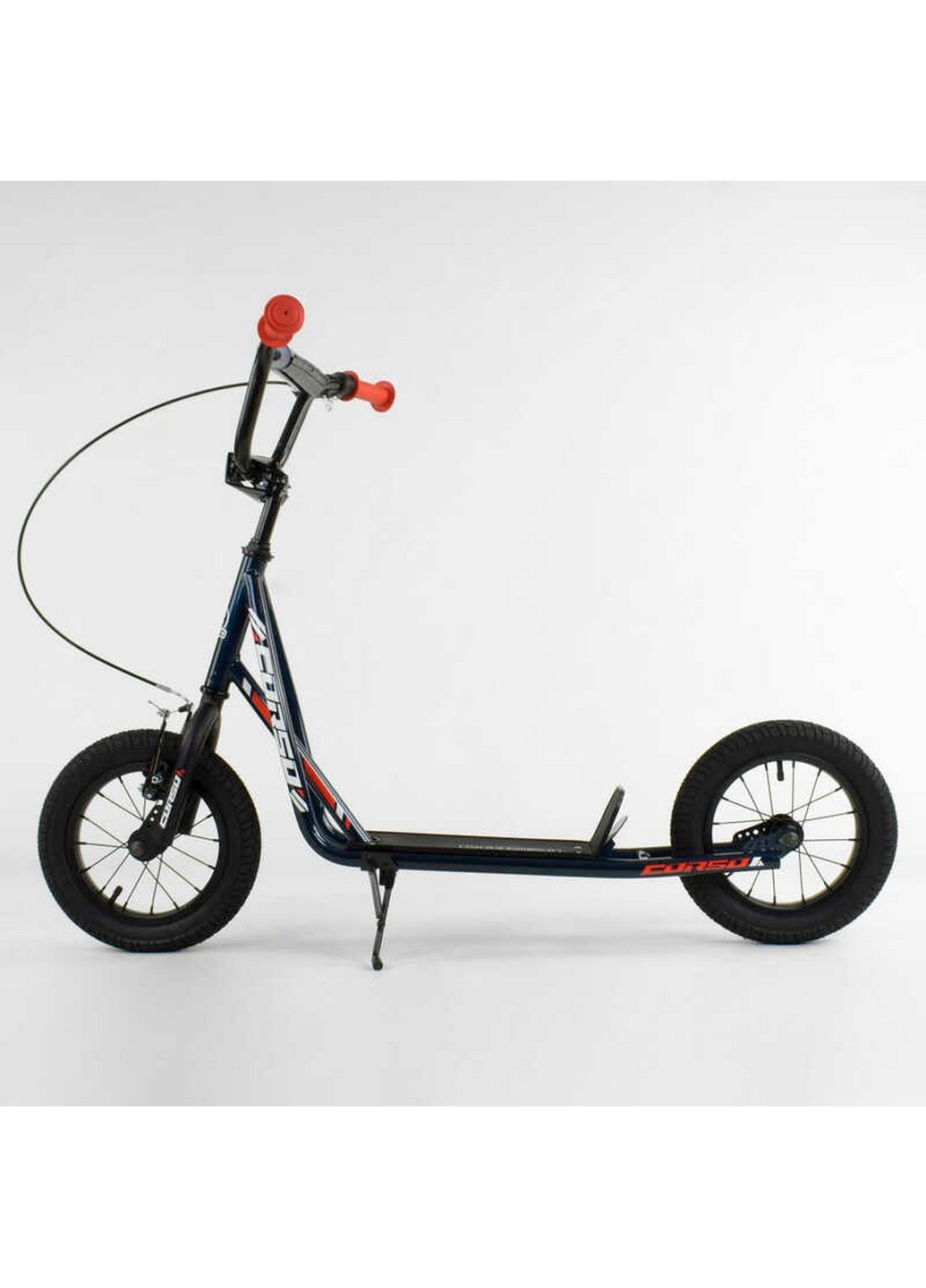 Самокат детский надувные колеса 12", ручной передний тормоз 40х15х83-95 см Corso (259091104)