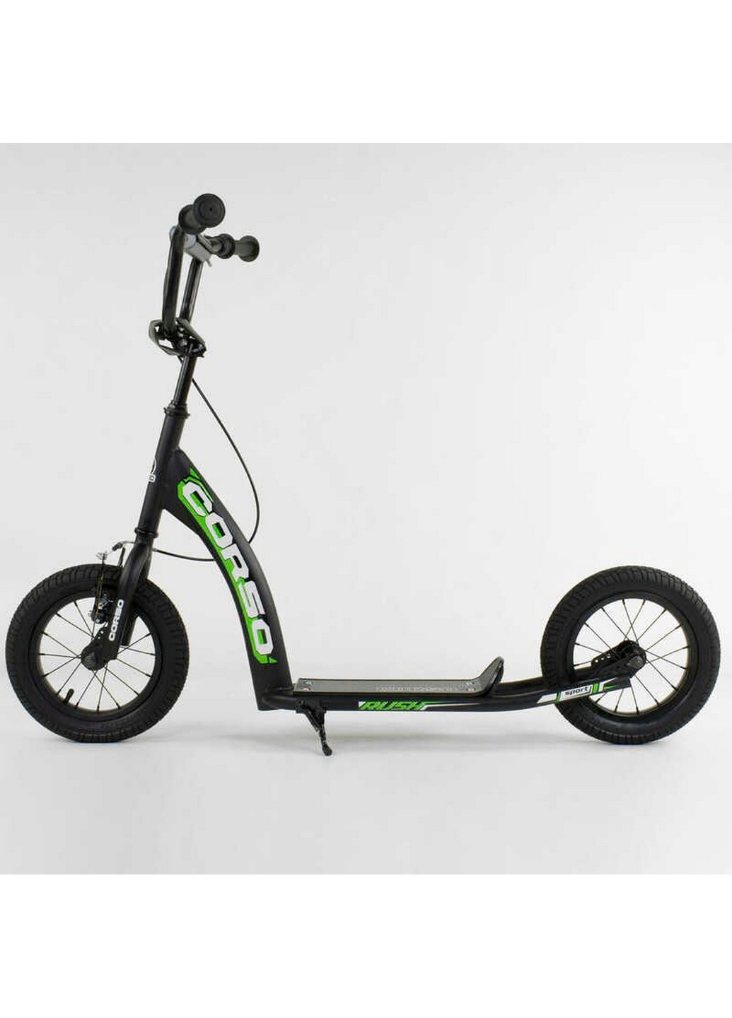 Самокат дитячий надувні колеса 12", ручне переднє гальмо 103х15,5х49 см Corso (259093215)