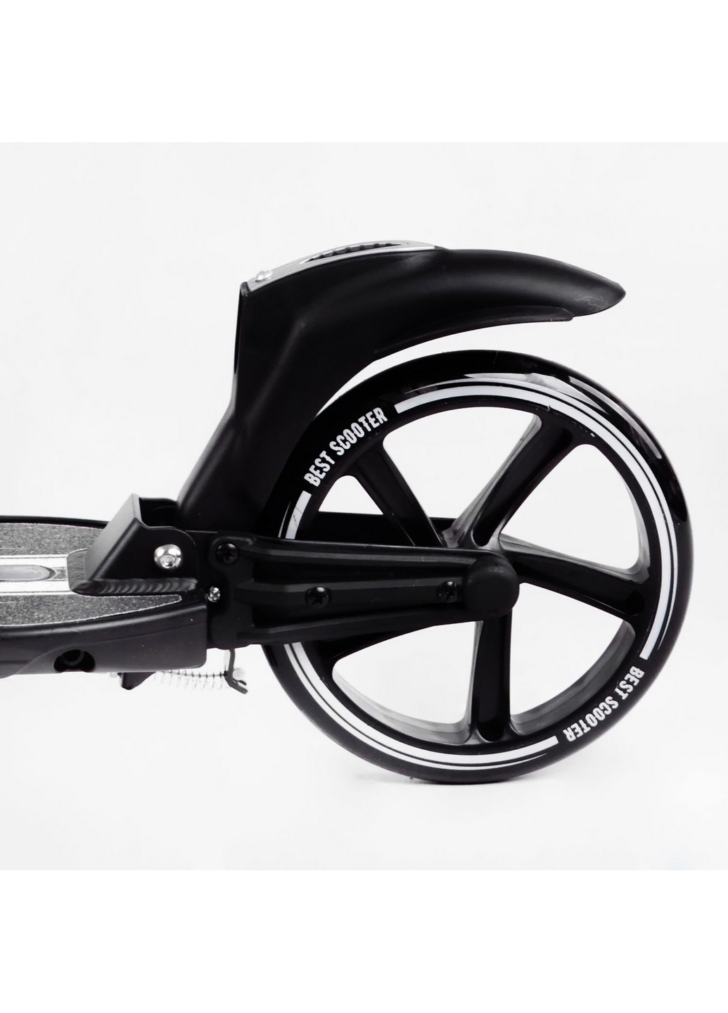 Двухколесный складной самокат, фонарик, 2 амортизатора 64х16х93-103 см Best Scooter (259092921)