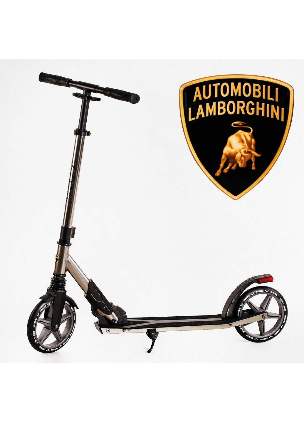 Двоколісний самокат "Lamborghini" колеса PU, 1 амортизатор 57х12х85-105 см Best Scooter (259091908)