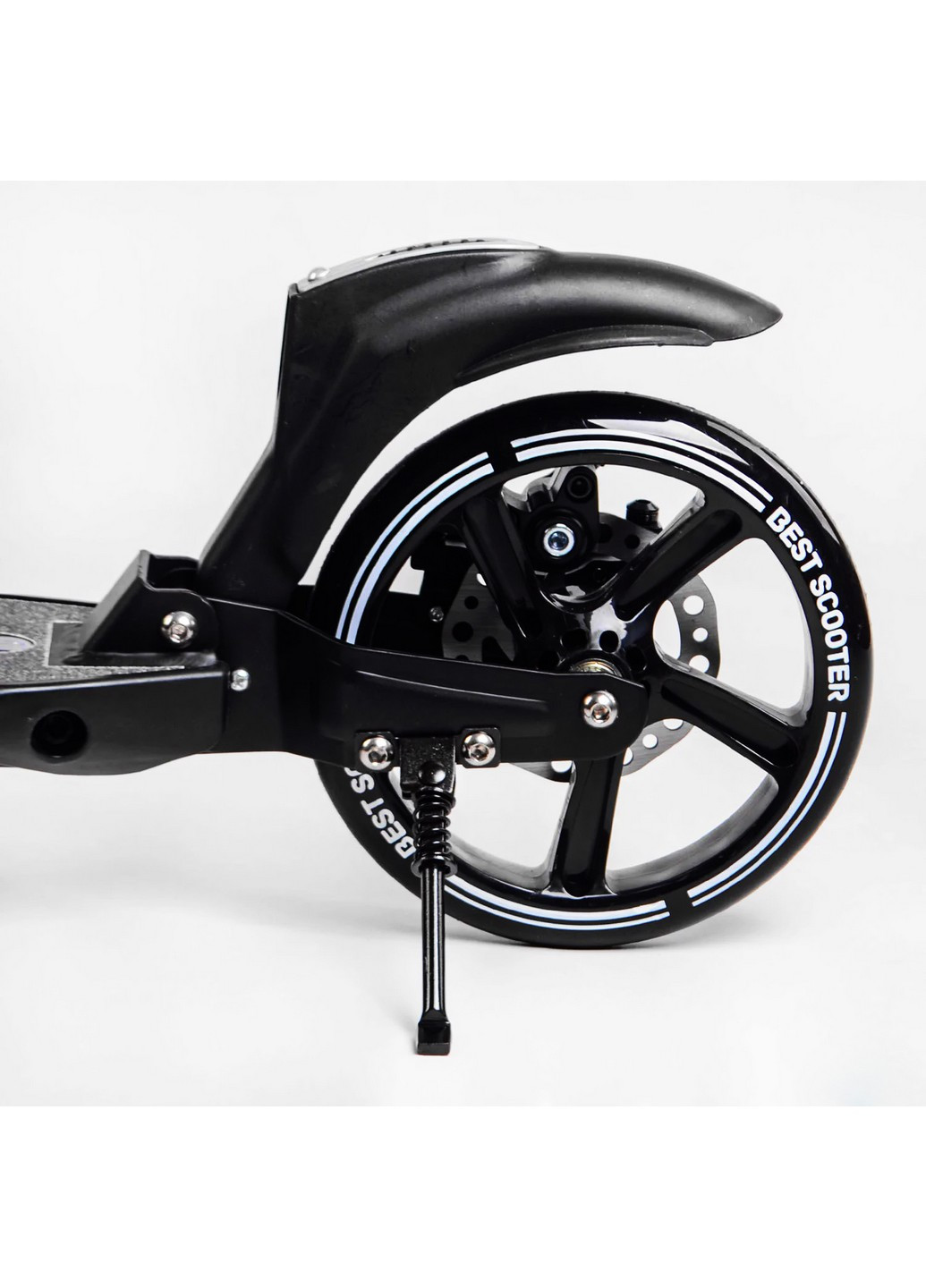 Двоколісний складаний самокат, ліхтарик, 2 амортизатори, дискове гальмо 49х14х93-103 см Best Scooter (259092883)