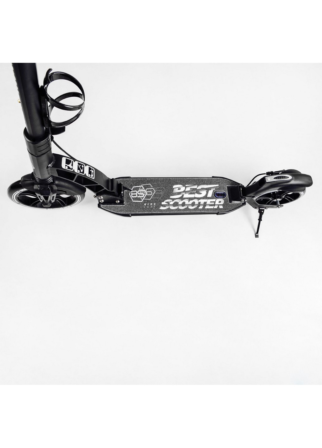 Двоколісний складаний самокат, ліхтарик, 2 амортизатори, дискове гальмо 49х14х93-103 см Best Scooter (259092883)