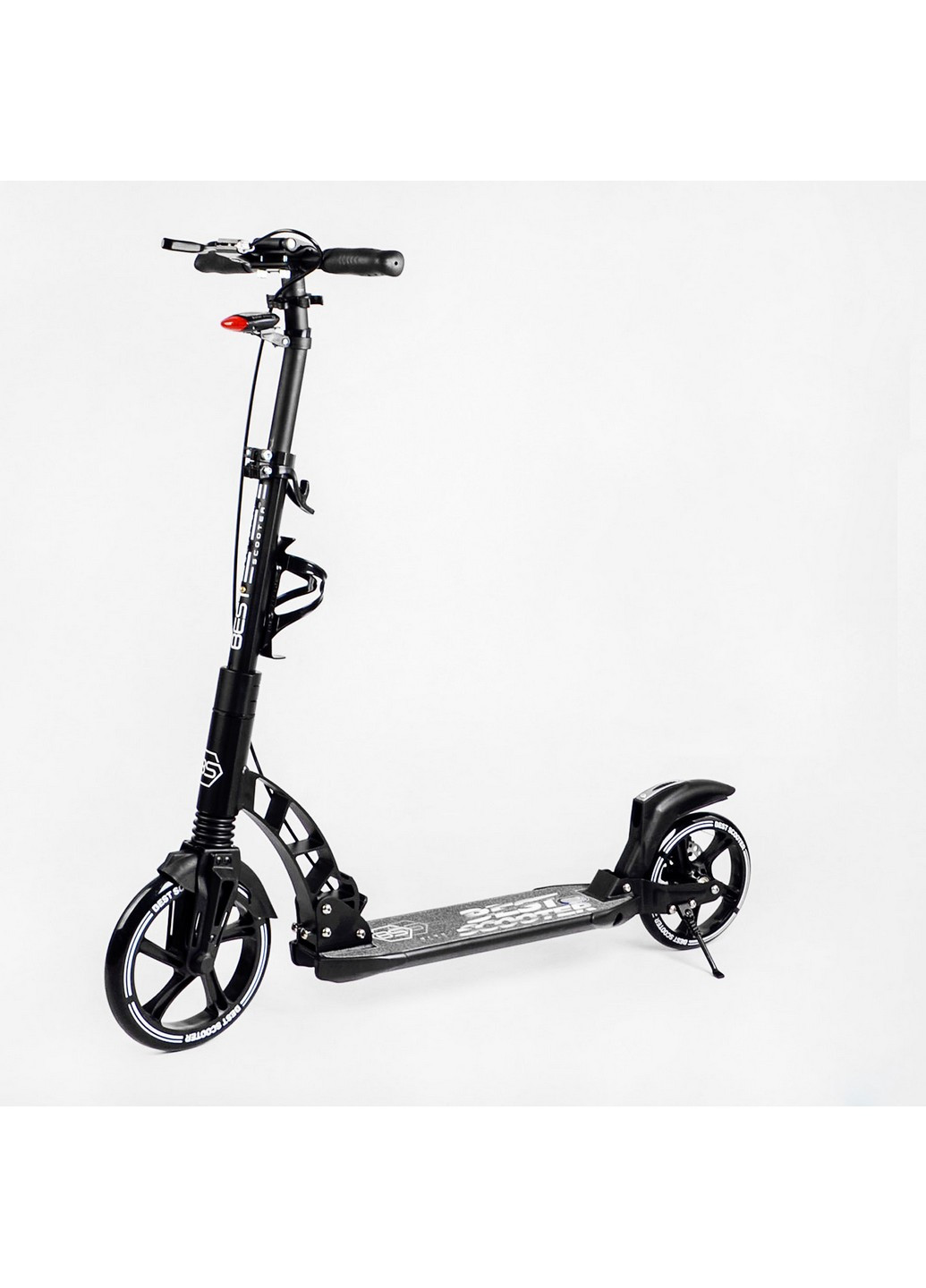 Двоколісний складаний самокат, ліхтарик, 2 амортизатори, дискове гальмо 49х14х93-103 см Best Scooter (259092883)