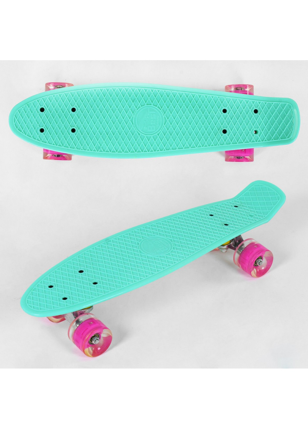 Скейт-пенни борд со светящимися PU колёсами 55х15 см No Brand (259090422)