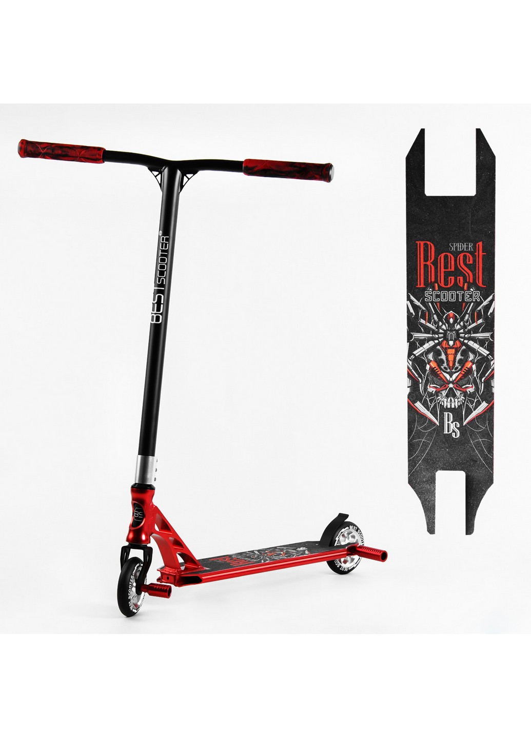 Самокат трюковий "Spider" HIC-система, пеги, алюмінієвий диск та дека, колеса PU 60х85 см Best Scooter (259092943)