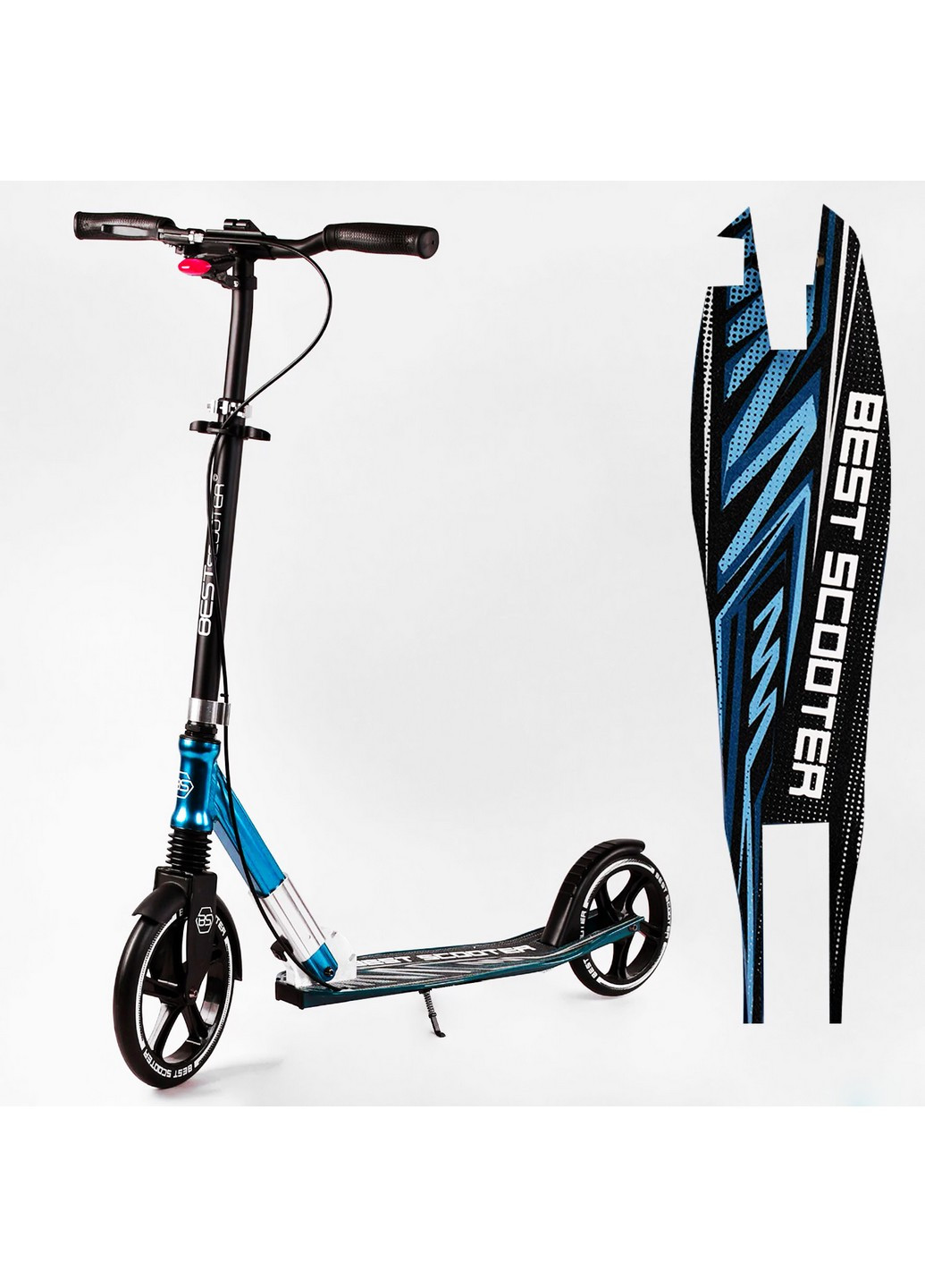 Двухколесный складной самокат, фонарик, амортизатор От 3 до 16 лет Best Scooter (259092935)