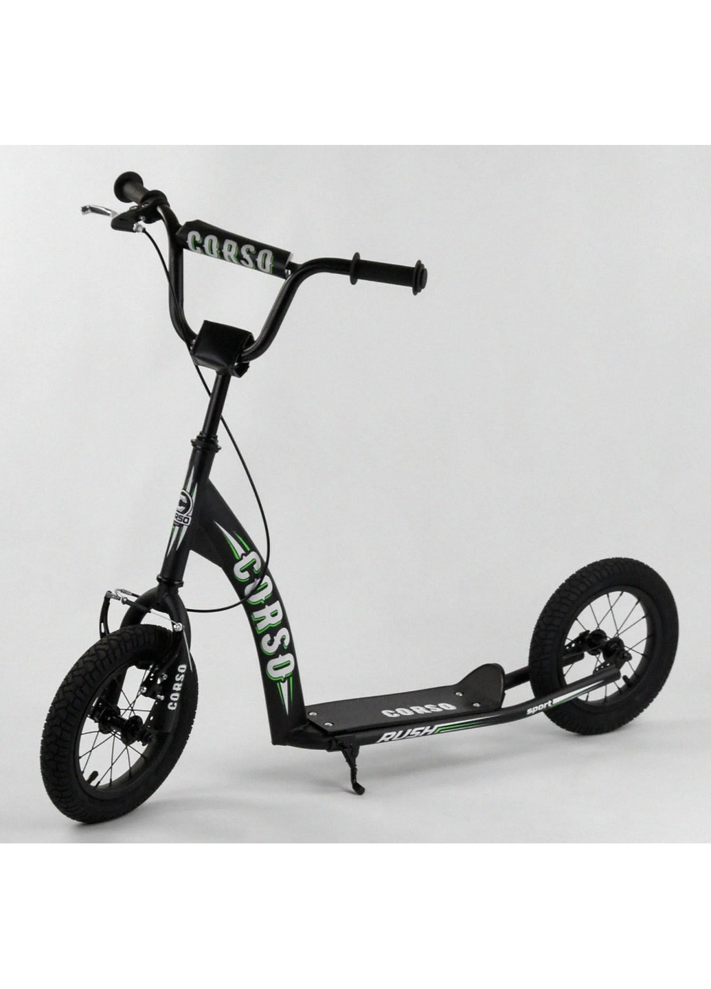Самокат дитячий надувні колеса 12", ручне переднє гальмо 103х15,5х49 см Corso (259093169)
