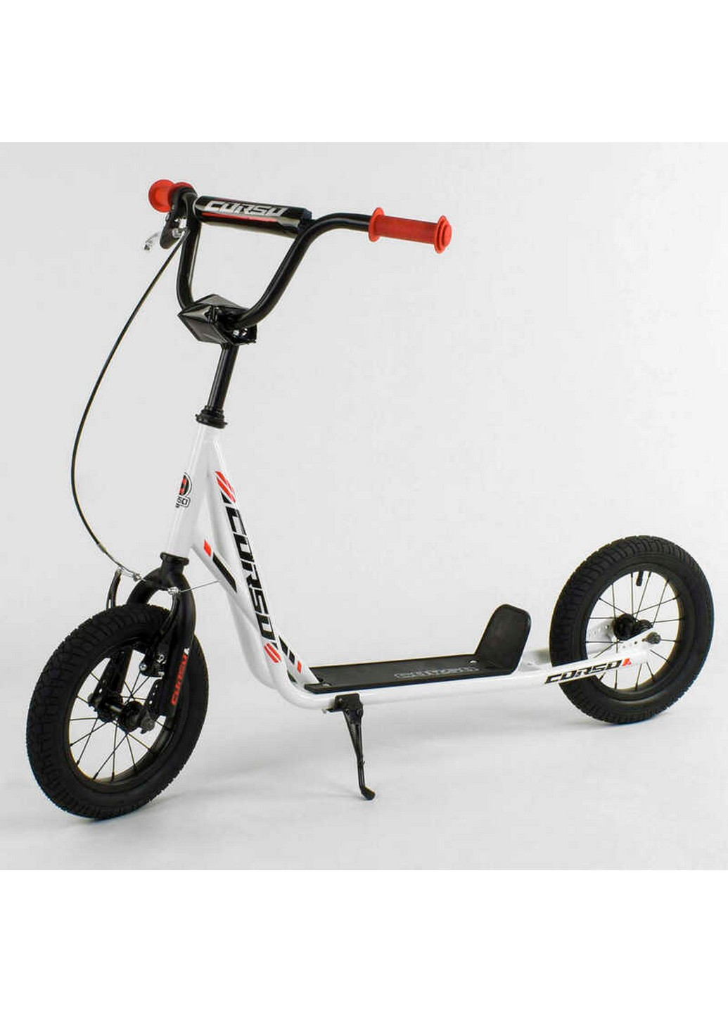 Самокат дитячий надувні колеса 12", ручне переднє гальмо 40х15х83-95 см Corso (259093817)