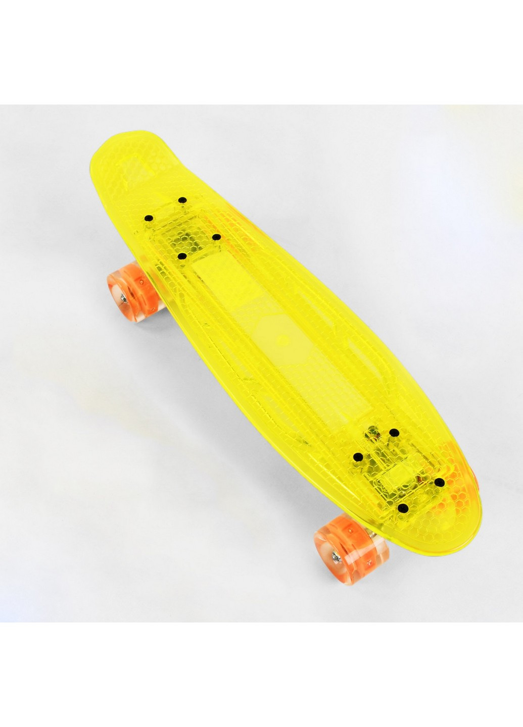 Скейт-пенни борд прозрачная дека со светом, колёса PU со светом, зарядка USB 55х15 см No Brand (259090366)