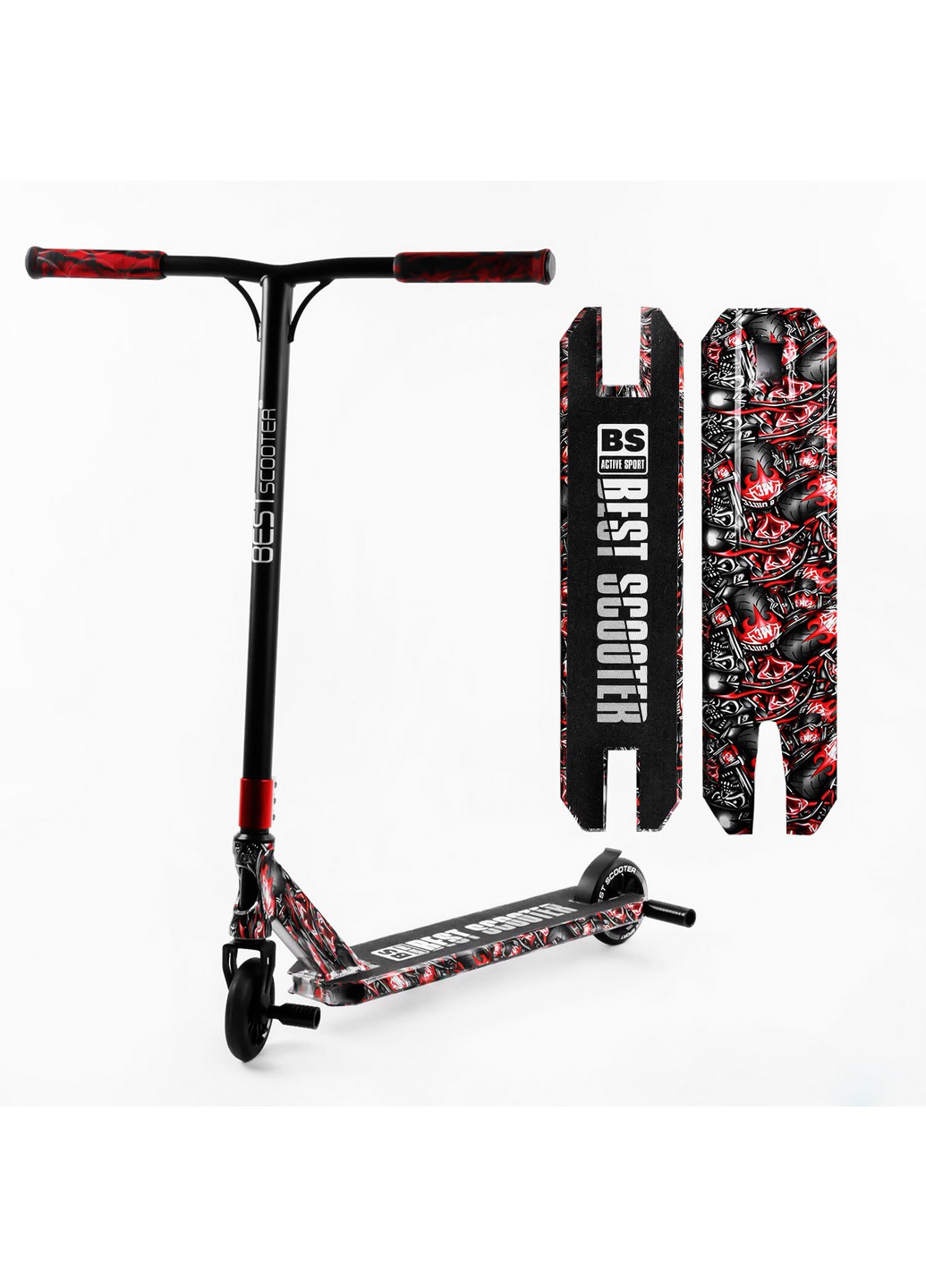 Самокат трюковый HIC-система, пеги, алюминиевый диск и дека, принт 72х13х58 см Best Scooter (259093724)