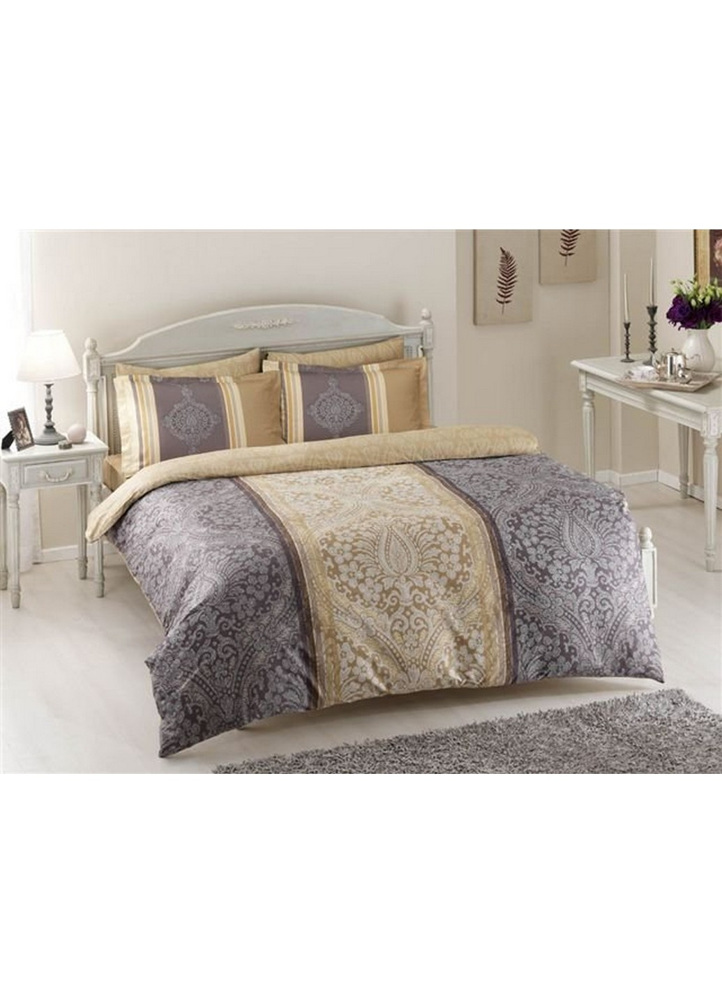 Комплект постельного белья Damas Grey Евро Tac (259090613)