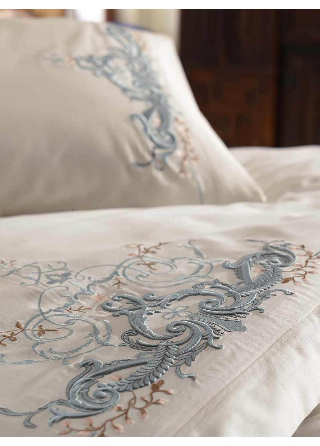 Комплект постельного белья Olivia Mint с вышивкой Евро Dantela Vita (259090825)