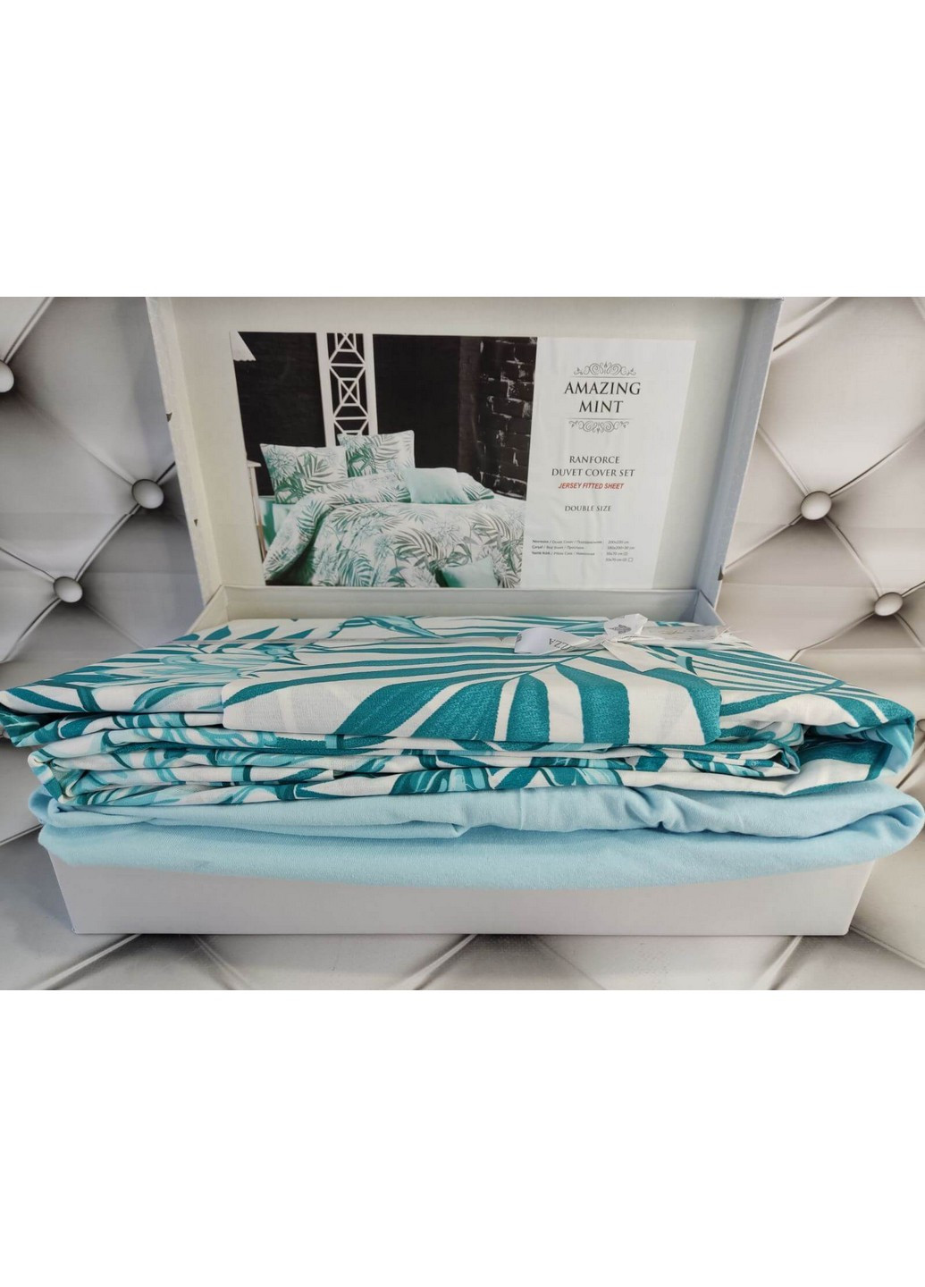 Комплект постільної білизни Amazing Mint Євро No Brand (259092364)