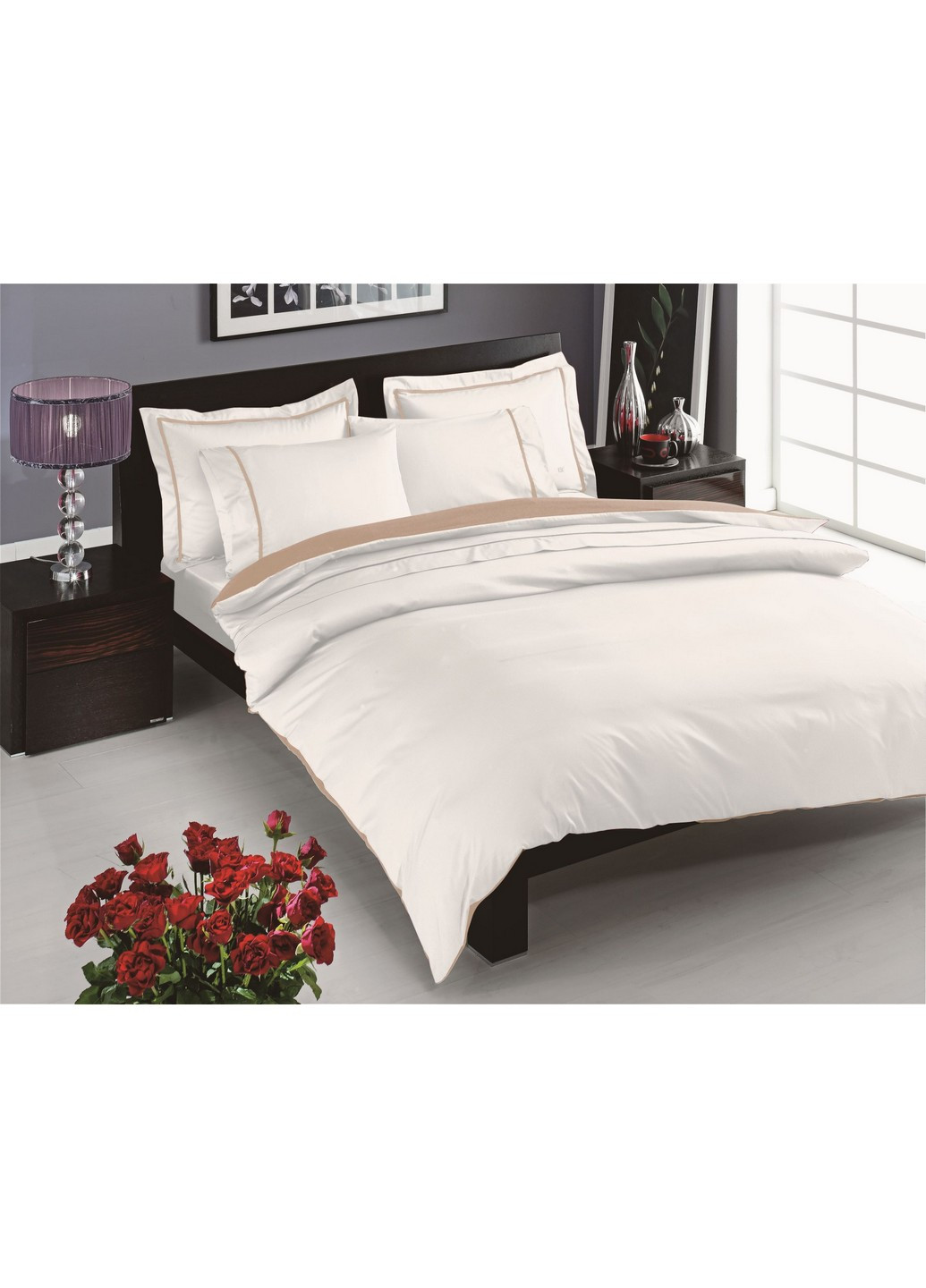 Комплект постельного белья Prestige Ecru Евро Tac (259090734)