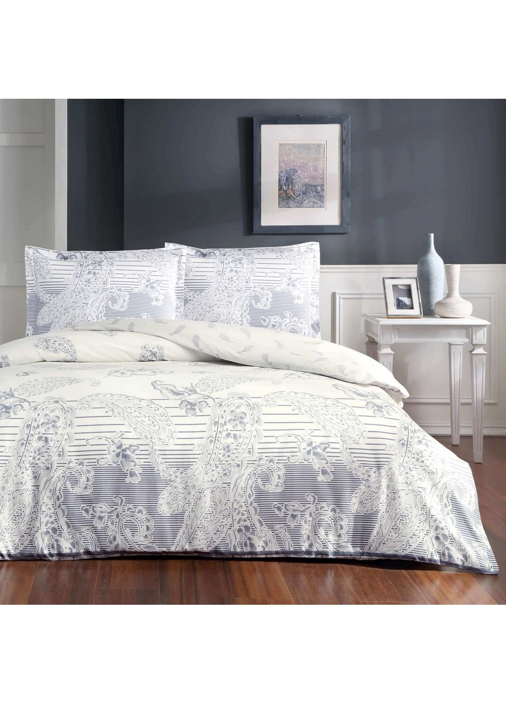 Комплект постільної білизни Paisley Indigo Євро Tac (259093576)