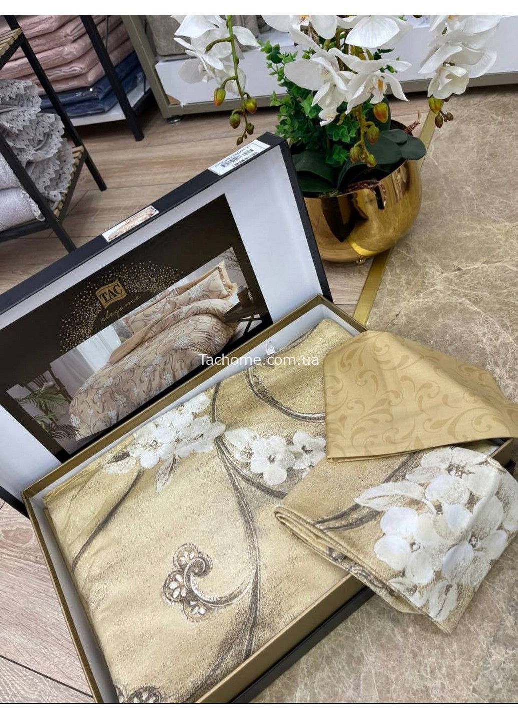 Комплект постельного белья Senja Beige Евро Tac (259090511)