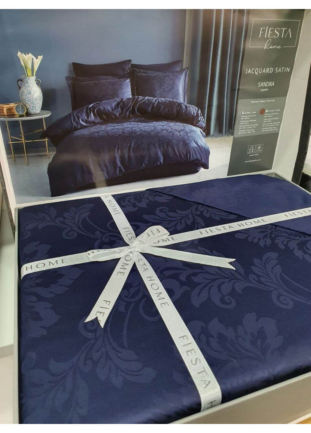 Комплект постельного белья Sandra Lacivert Евро Fiesta (259090755)