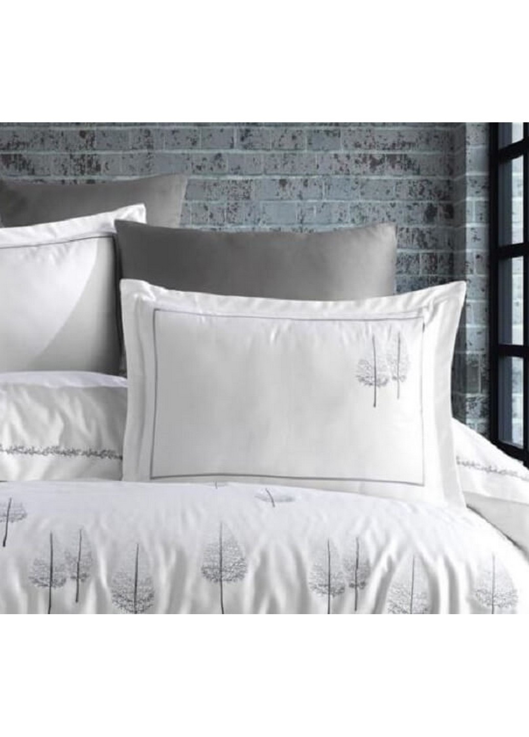 Комплект постельного белья Pamira White с вышивкой Евро Dantela Vita (259091810)