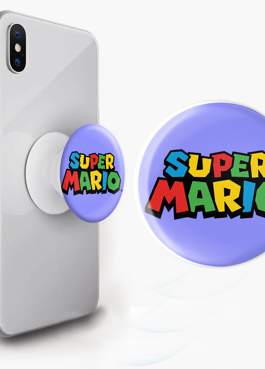 Попсокет (Popsockets) тримач для смартфону Супер Маріо (8754-4008-BK) Чорний MobiPrint (259113602)