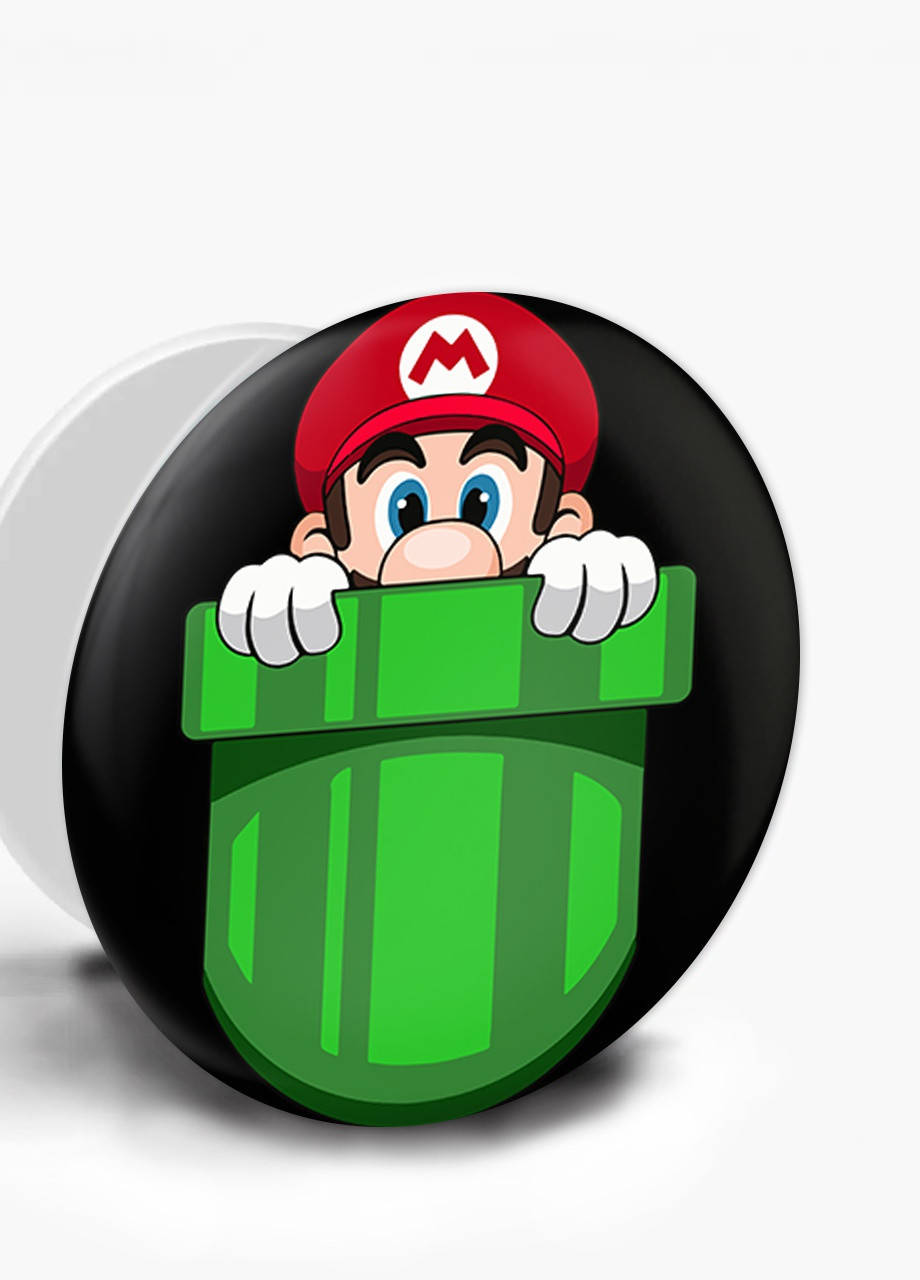 Попсокет (Popsockets) держатель для смартфона Марио в кармане (8754-4022-WT) Белый MobiPrint (259113599)