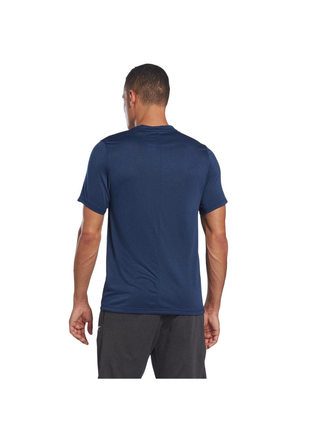 Синяя мужская футболка workout ready melange h46642 Reebok