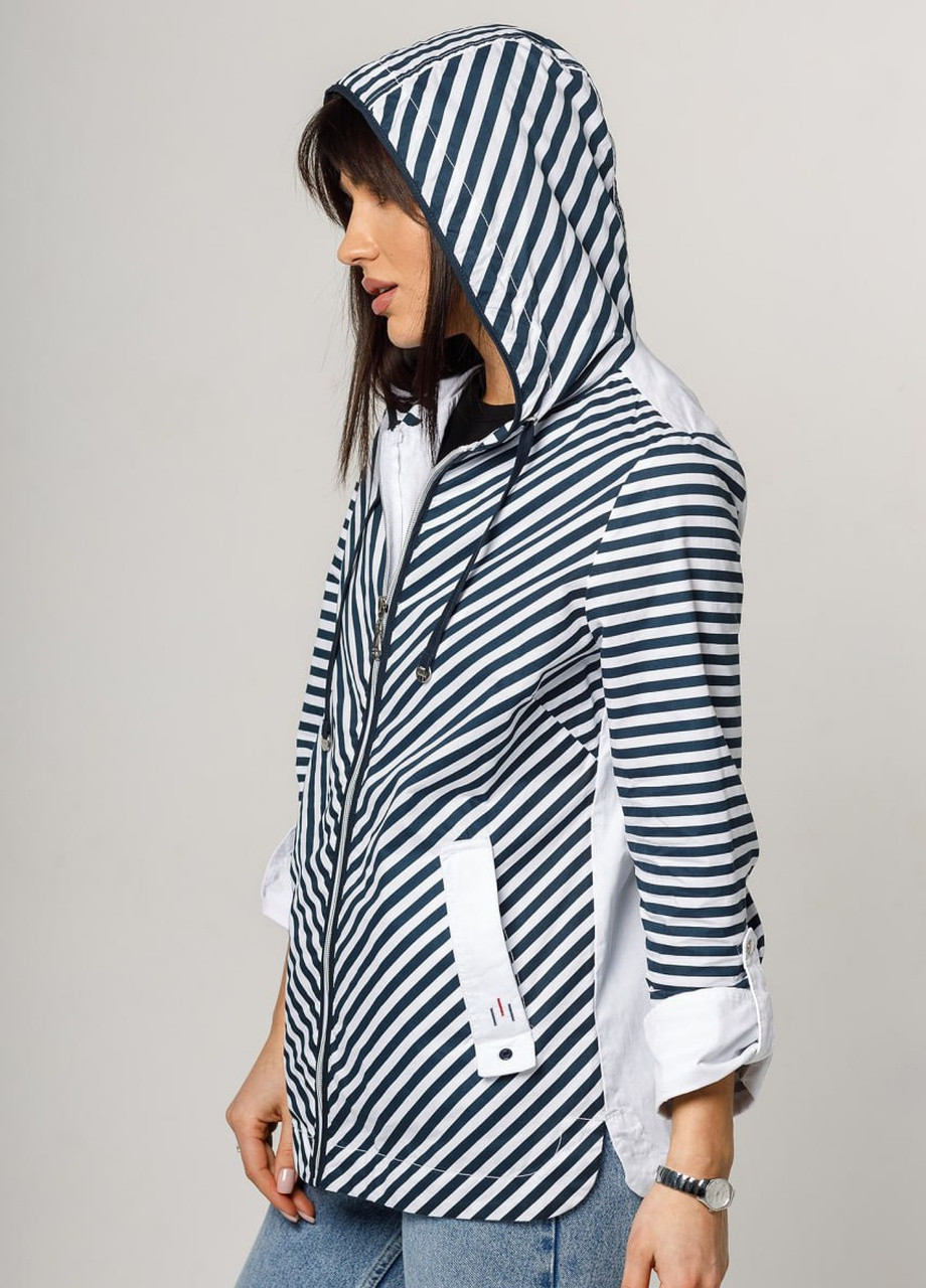 Белая демисезонная женская ветровка в полоску l белый YLANNI