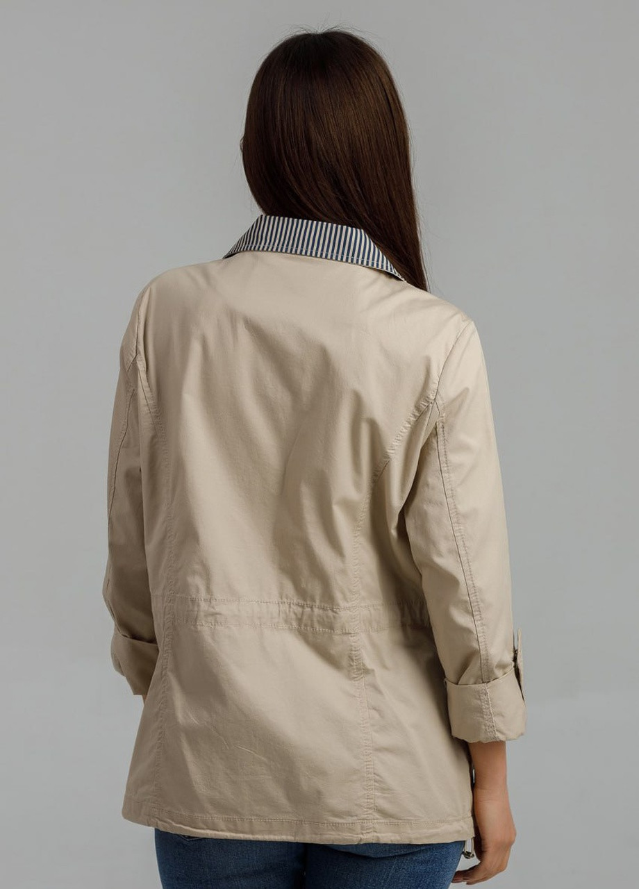 Бежевая демисезонная куртка-пиджак под джинсы из хлопка xl-6xl бежевый YLANNI