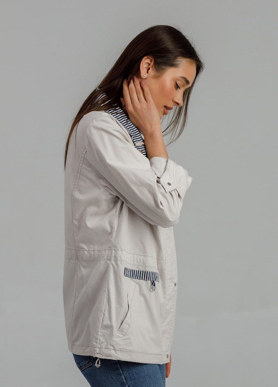 Сіра демісезонна куртка-піджак під джинси cotton xl-6xl сірий YLANNI