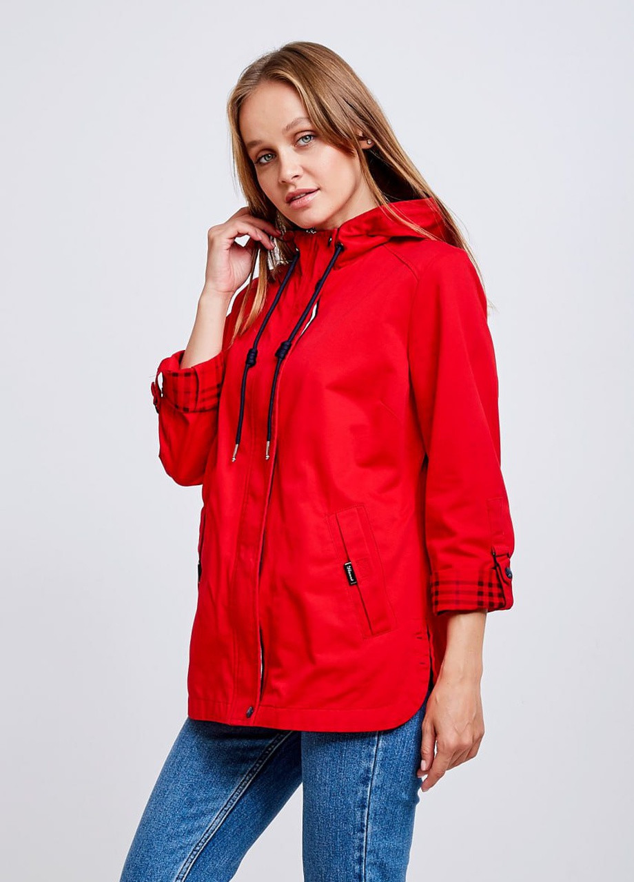 Красная демисезонная женская хлопковая летняя куртка xl-6xl красная YLANNI