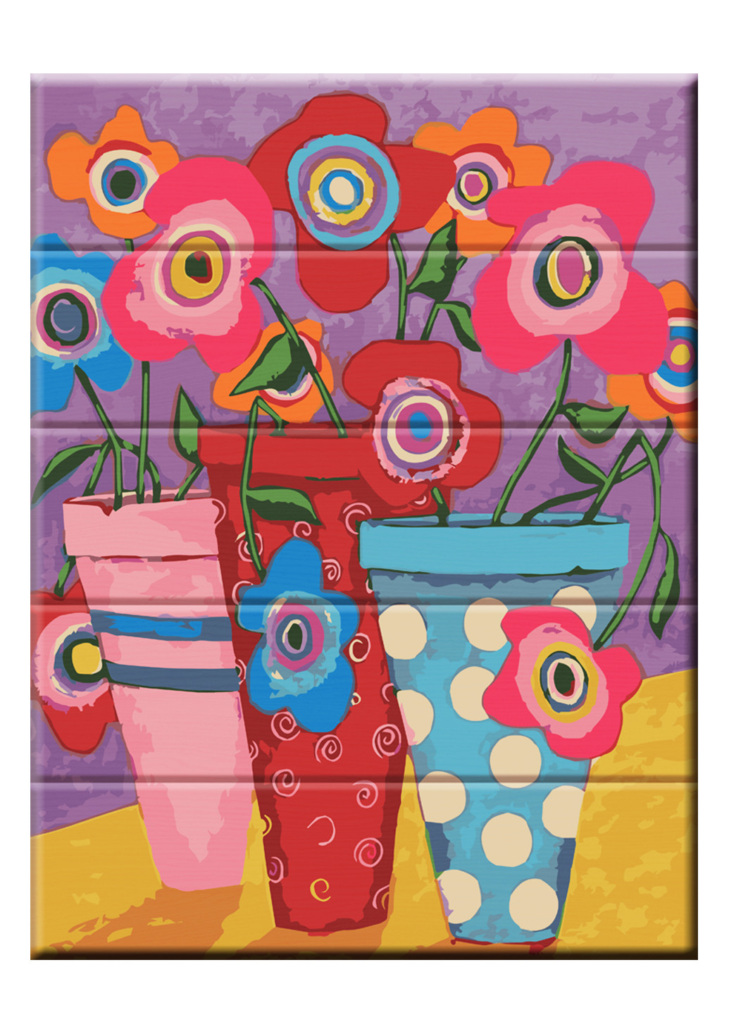 Набір малювання за номерами на дереві Різнокольорові квіти ArtStory (259138834)