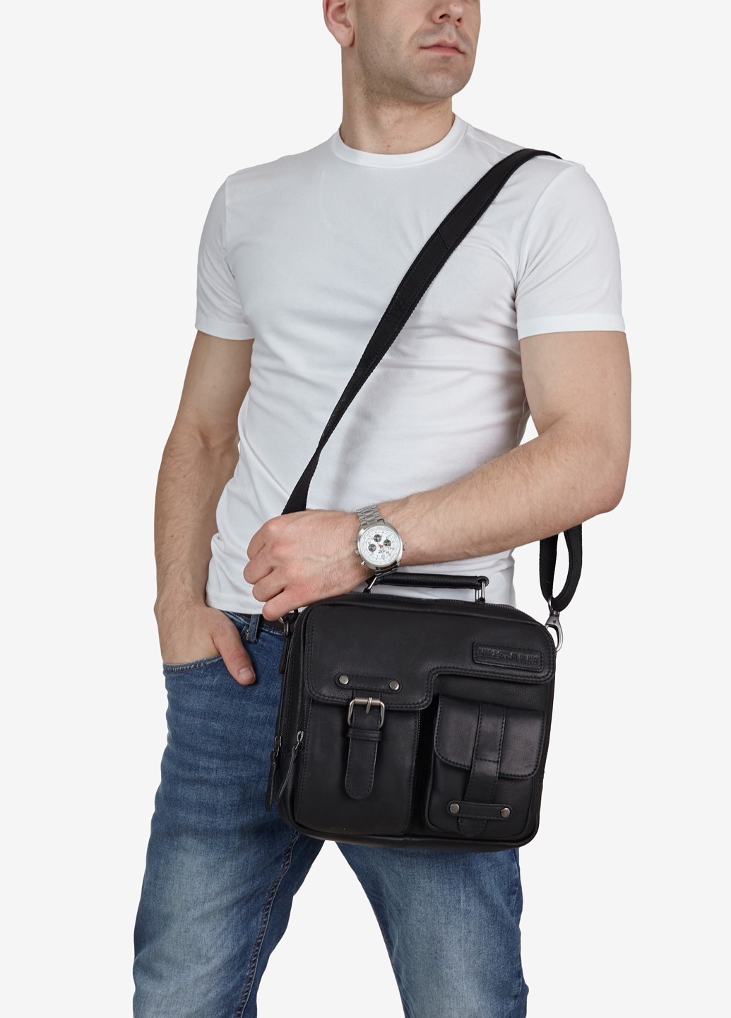 Сумка мужская кожаная кросс-боди средняя HILL BURRY (259161777)